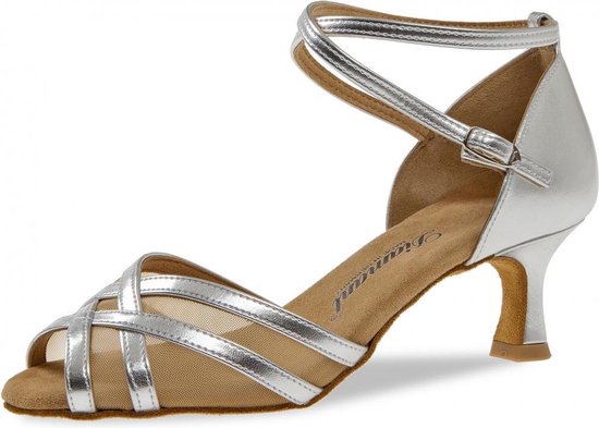 Chaussures de Salsa Femme Diamant 035-077-013 - Chaussures de Danse Latine, Salsa - Couleur: Argent - Taille 36.5