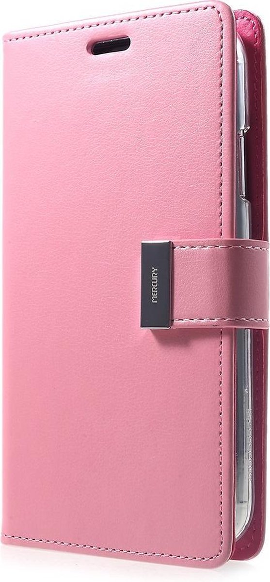 Bookcase Goospery met kaarthouder voor iPhone XR - roze