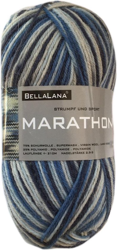 terugtrekken correct Grazen Bellalana gemêleerd sokkenwol Marathon - wol en acryl garen - blauw (352) -  pendikte... | bol.com