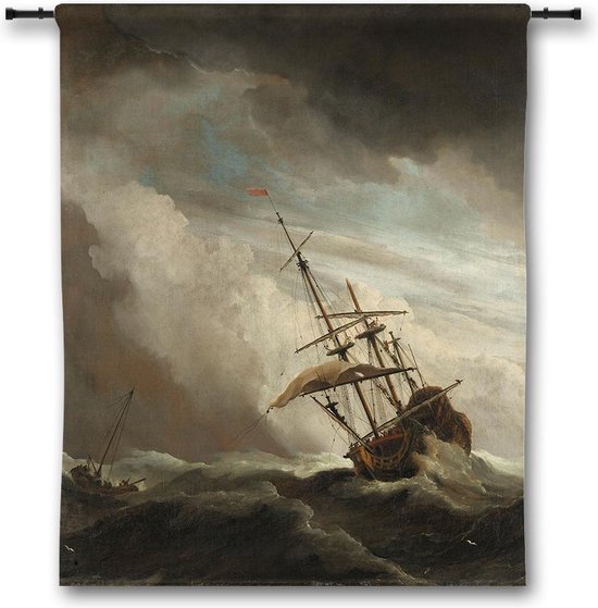 Wandkleed De Windstoot - Willem van de Velde (II) - 90x110 cm
