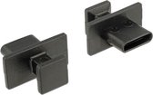 Afsluit cover / Poortbeschermer voor USB-C (v) poorten / met grote greep (10 stuks) / zwart
