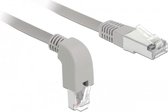 Câble réseau Gigabit DeLOCK S/ FTP CAT6 coudé / droit / gris - LSZH - 2 mètres