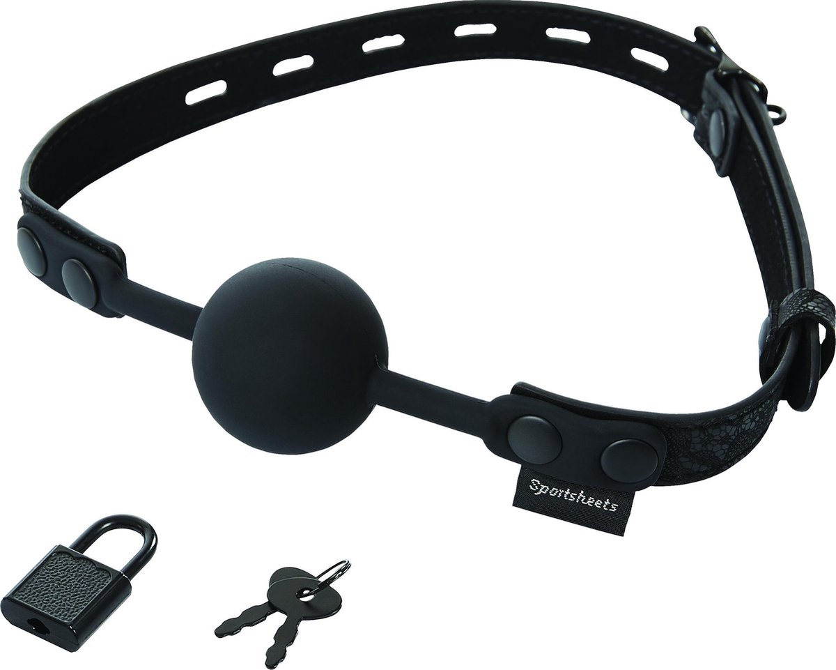 Goedkoopste Sportsheets - Sincerely Locking Lace Silicone Ball Gag