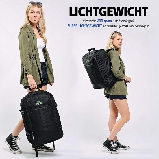 CabinMax Metz Reistas– Handbagage 44L- Rugzak – Schooltas - Backpack  55x40x20cm –... | bol.com