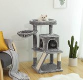 MIRA Home - Krabpaal katten - Kattenmand - Kattenhuis - Grijs - 48x48x96