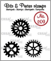 Crealies Bits & Pieces stempel no.209 Tandwielen dicht 3pc