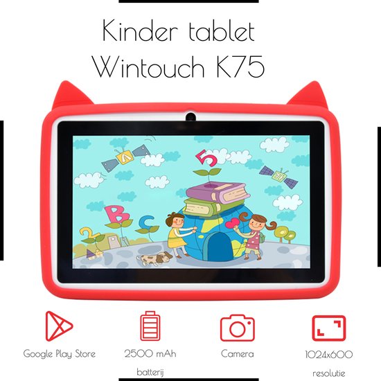 Bol Com Kindertablet Kinder Tablet Kindertablet Vanaf 3 Jaar 7 Inch Rood Tablet 3 Jaar