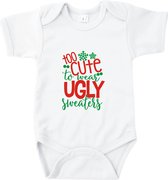 Babyrompertje Too cute to wear ugly sweater