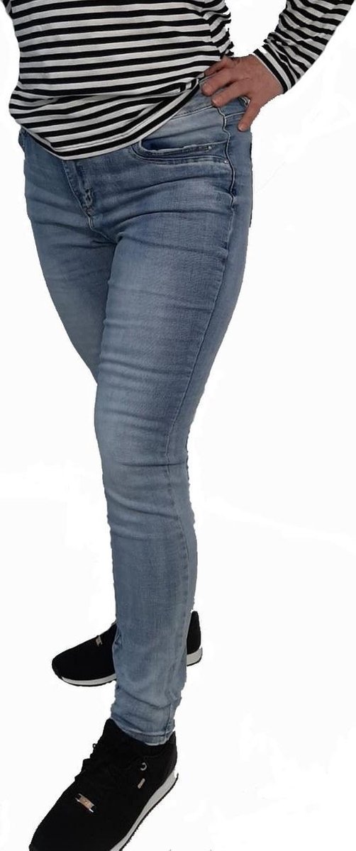 Monday Premium super high elasticity stretch jeans denim met strass studs -  Maat 38 | bol.com