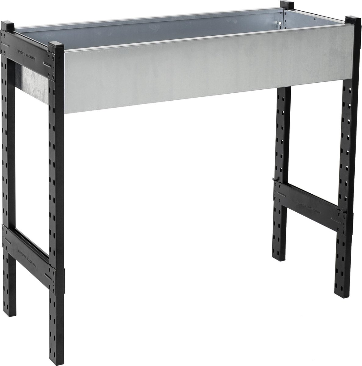 2x moestuintafel, van metaal, met poten, balkon, smalle kweektafel, HxBxD: ca. 80,5 x 81,5 x 31 cm, moestuinbak, grijs