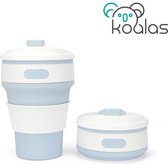 Koffiebeker to go - Inklapbare beker - Duurzame beker - 100% BPA vrij - Opvouwbaar - Reisbeker - Meeneem beker -Travel cup - 350 ml - Licht blauw
