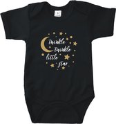 Rompertjes baby met tekst - Little Star - Romper zwart - Maat 62/68