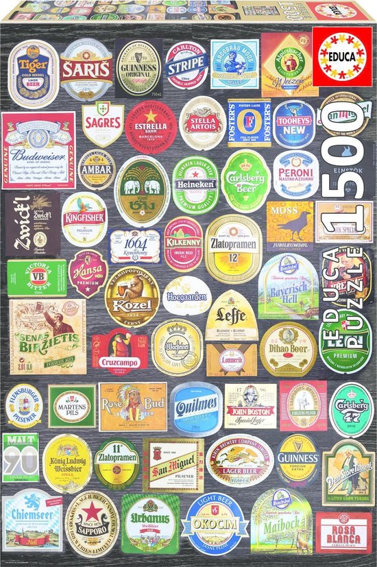 Educa Puzzle.  Beer labels collage 1500 Teile