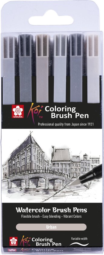 Sakura Koi colouring brush pen set 6 Botanical
