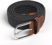 Elastische Stretch Riem - Op Iedere Lengte Verstelbaar - Zit Altijd Perfect - Unisex - Donkergrijs