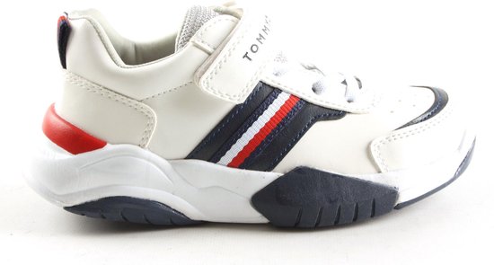Tommy Hilfiger jongens klittenband sneaker - Wit multi - Maat 35 | bol.com
