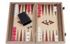 Afbeelding van het spelletje Backgammon Rood accenten - Eik en Walnoot - Prachtig 38x23 - 38x46cm - Zijlade  Top Kwaliteit