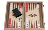 Backgammon Rood accenten - Eik en Walnoot - Prachtig 38x23 - 38x46cm - Zijlade