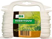 Wit touw/draad 5 mm x 20 meter - Hobby/klus touw gedraaid - Dik en stevig touw voor binnen en buiten gebruik