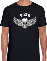 Biker motor t-shirt zwart voor heren - motorrijder /  fashion shirt - outfit S