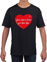 Lieve opa en oma we miss you t-shirt zwart voor kinderen L (146-152)