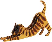 3D puzzel en bouwpakket roodbruine kat van karton
