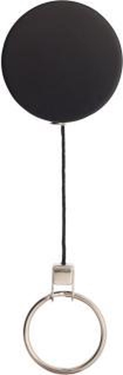 Zwarte yoyo met nylon koord en sleutelring / Skipashouder type EG43