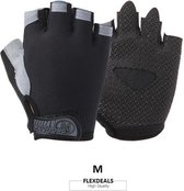 Fitness Gloves by Flexdeals © - Fitness handschoenen - Gewichthefhandschoenen - Sporthandschoenen - Crossfit Sport - M - Zwart