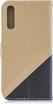 Samsung Galaxy A70 - Flip hoes, cover, case - TPU - PU Leder - Zwart en goud