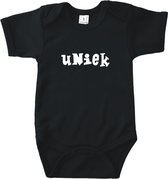 Rompertjes baby met tekst - Uniek - Zwart- Maat 74/80 - Kraam cadeau - Babygeschenk - Romper