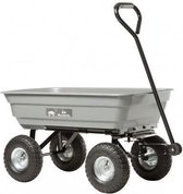 HAEMMERLIN Tuinwagen - 4 opgeblazen wielen Ø 270 mm - Grijze PP krat 75 l - Maximale belasting 150 kg