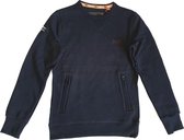 Superdry zachte donkerblauwe sweater met 2 ritszakken - Maat S