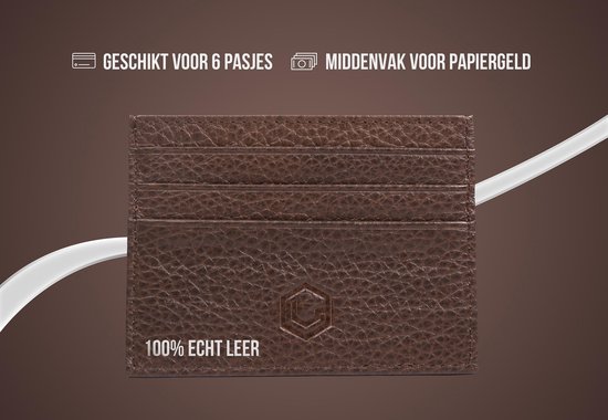 HELMBROOK London Echt lederen creditcardhouder portemonnee voor mannen