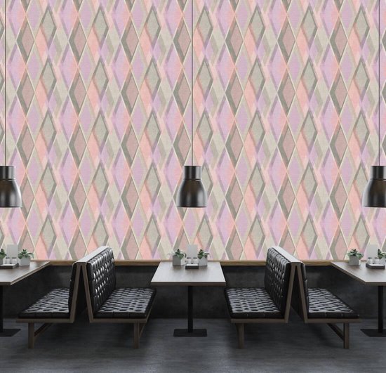 bol.com | MODERN GRAFISCH BEHANG - beige grijs roze - AS Creation Pop Colors