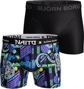Björn Borg Heren 2-pack SHORTS SAMMY BB NAITO CITY BLACK - Multi - Maat XXL