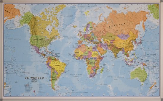 Magneetbord Wereld kaart politiek Maps International 1/30M 85 x 136 cm
