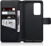 Huawei P40 Pro hoesje - MobyDefend luxe echt leren wallet bookcase - Zwart - GSM Hoesje - Telefoonhoesje Geschikt Voor: Huawei P40 Pro