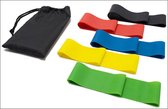 Fitness Elastiek - Yoga Banden - Set van 5 stuks - Incl. Draagtas