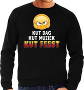 Funny emoticon sweater Kut dag kut muziek kut feest zwart heren XL (54)