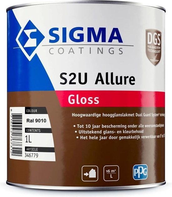 Sigma S2U Allure Gloss Liter Ral 9010 - Hoogglans - Terpentine basis - Kras en | bol.com
