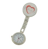 Treasure Trove® Verpleegstershorloge Hart Hartslag - Zusterhorloge - Verpleegster Horloge Dames - Heren - Clip - 25mm