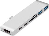 Xd Xtreme - 7-in-1 - Type-C - Hub Adapter - 7 Poorten - Zilver - USB - Compact - Laptop uitbreiding