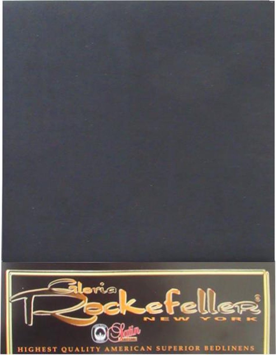 Gloria Rockefeller Hoeslaken Satijn - Tweepersoons - 160x200 cm - Zwart