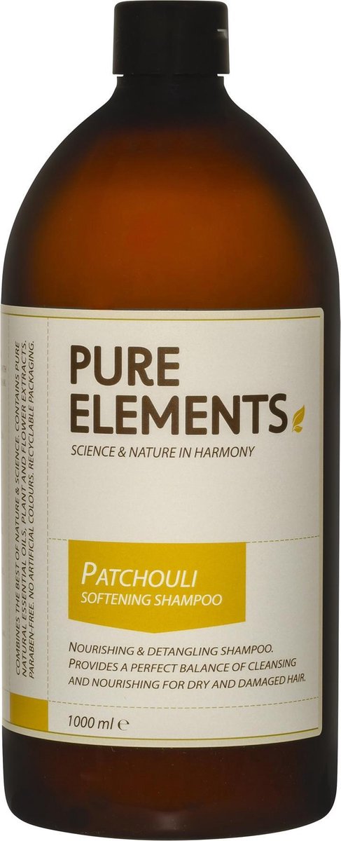 Pure Elements Patchouli Softening Shampoo 1000ml | Natuurlijke shampoo anti frizz