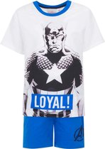 Marvel jongens shortama K/M Captain America  - 104  - Wit