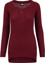 Dames trui Ladies Long Wideneck Sweater burgundy