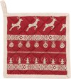 Clayre & Eef Manique 20x20 cm Rouge Beige Coton Noël