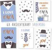 wenskaarten - kaartenset - ansichtkaarten - Vaderdag - verjaardag - 6 stuks