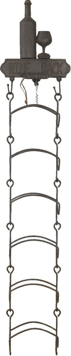 Wandrek wijnfles | 27*10*136 cm | Bruin | Ijzer | Clayre & Eef | 5Y0010