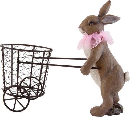 Clayre & Eef Figurine Lapin 31x14x26 cm Marron Plastique